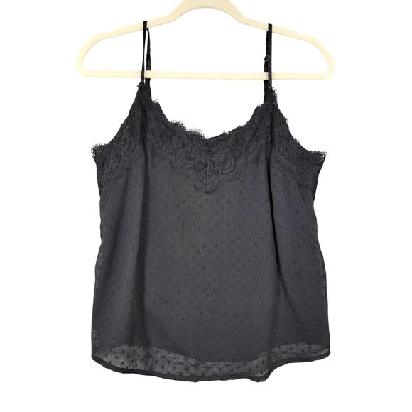 ABERCROMBIE & FITCH Black Lace Cami Y2K Style Swiss Dot Camisole SIZE MEDIUM - Picture 1 of 10